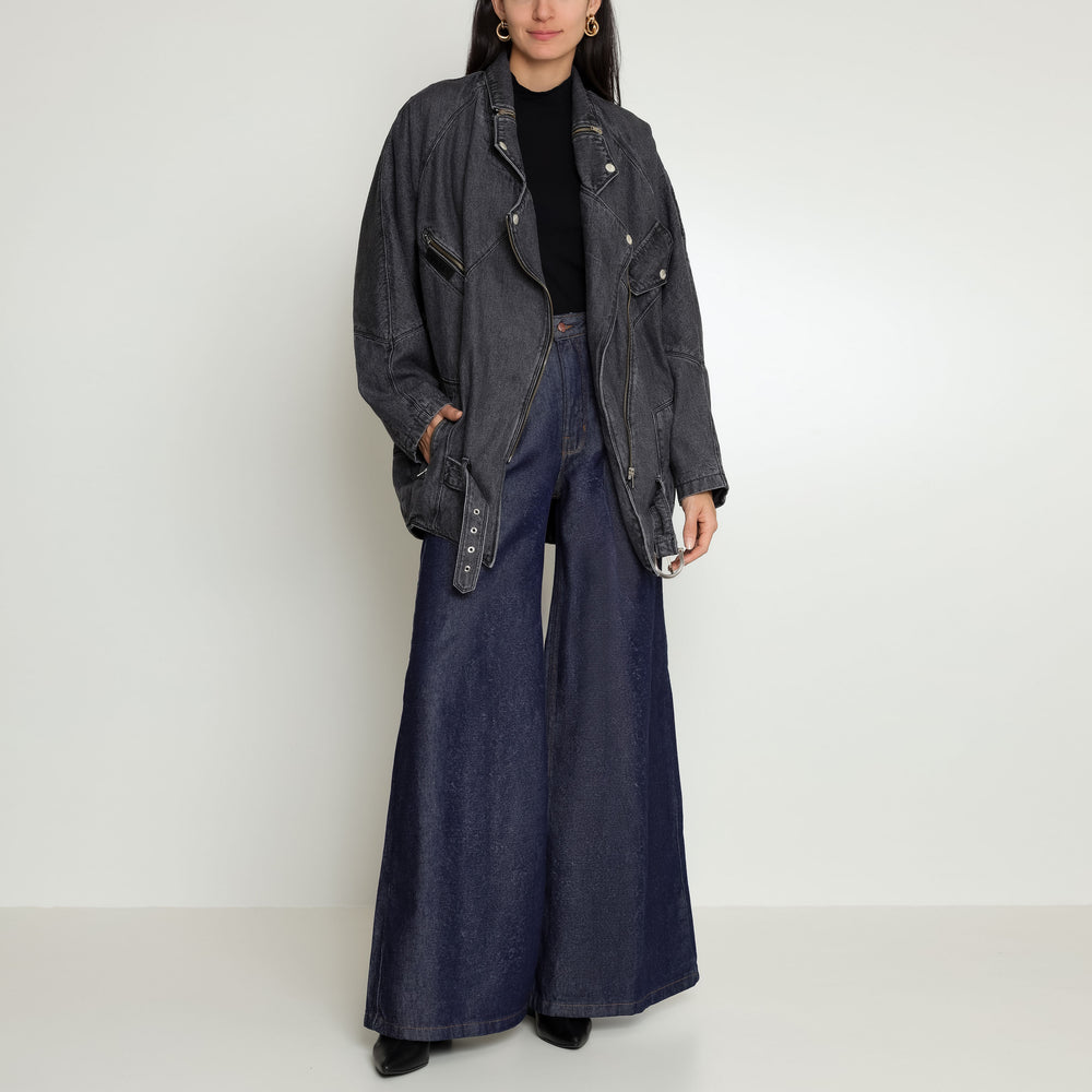 JAQUETA OVERSIZED PERFECTO ACID BLACK JEANS