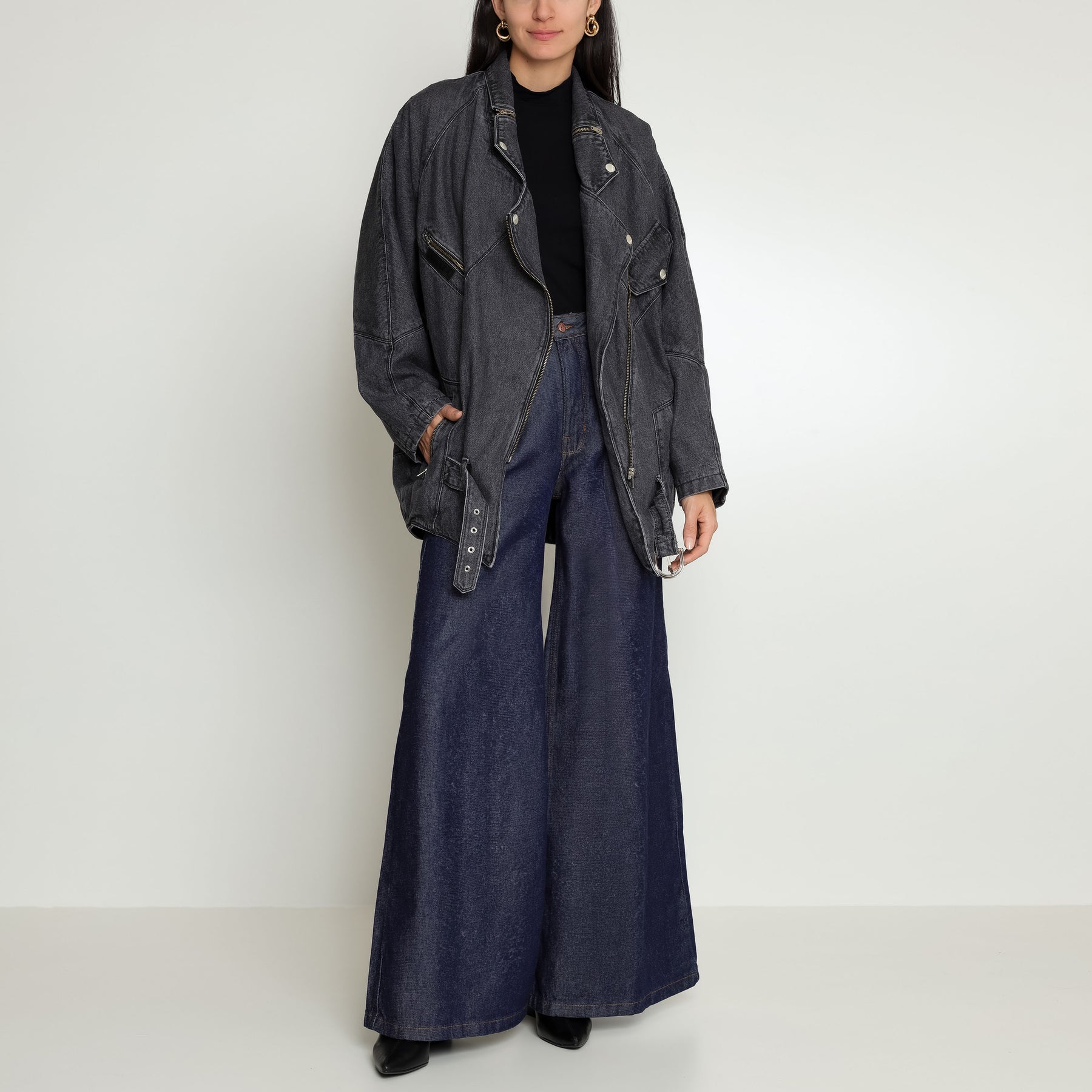JAQUETA OVERSIZED PERFECTO ACID BLACK JEANS