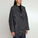 JAQUETA OVERSIZED PERFECTO ACID BLACK JEANS