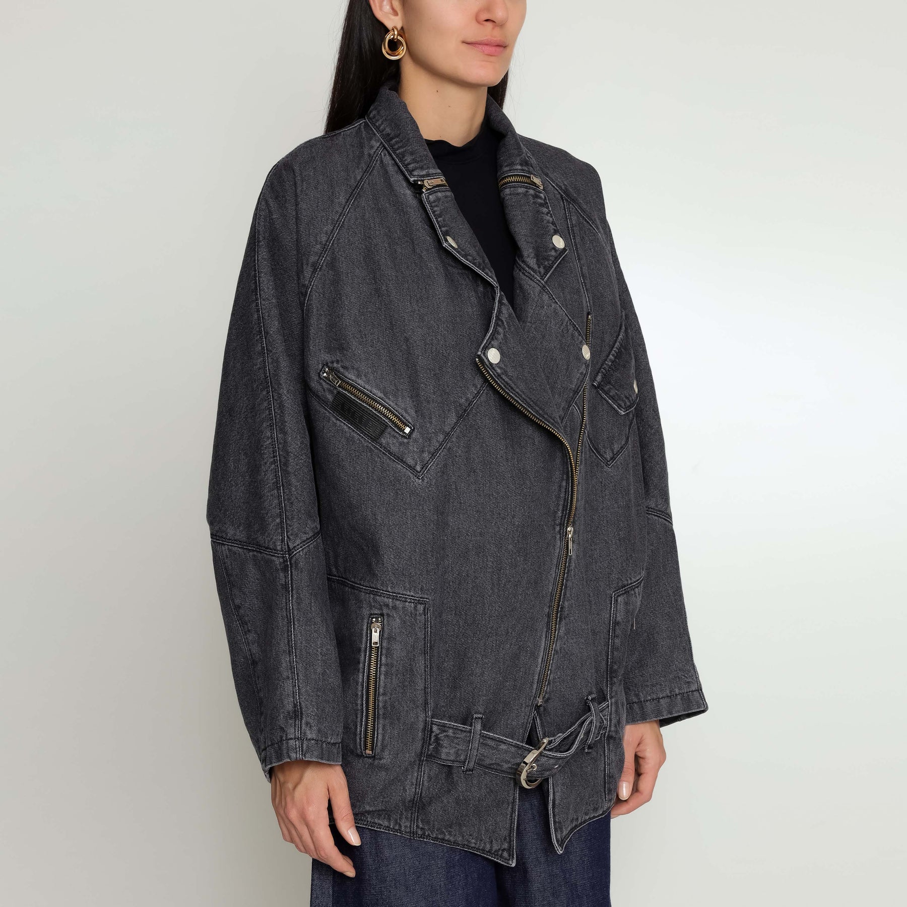 JAQUETA OVERSIZED PERFECTO ACID BLACK JEANS