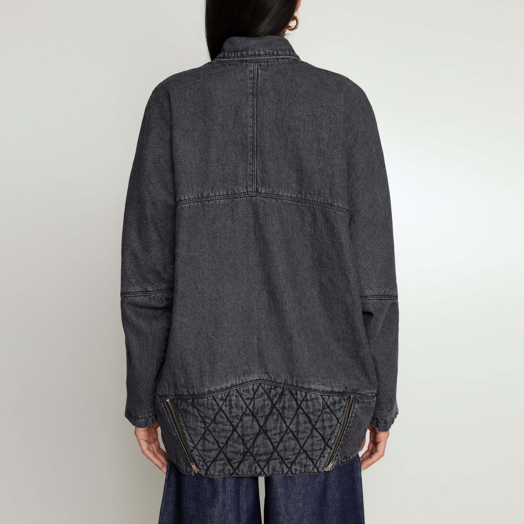 JAQUETA OVERSIZED PERFECTO ACID BLACK JEANS