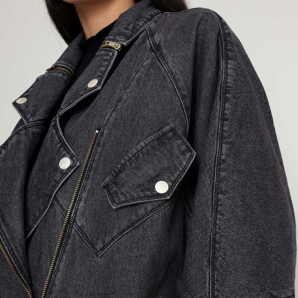JAQUETA OVERSIZED PERFECTO ACID BLACK JEANS