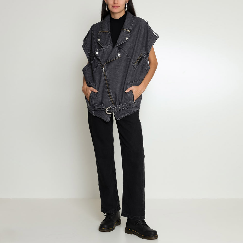 COLETE OVERSIZED PERFECTO ACID BLACK JEANS
