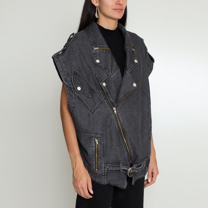 COLETE OVERSIZED PERFECTO ACID BLACK JEANS