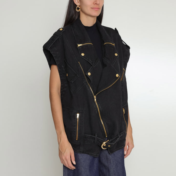 COLETE OVERSIZED PERFECTO BLACK JEANS