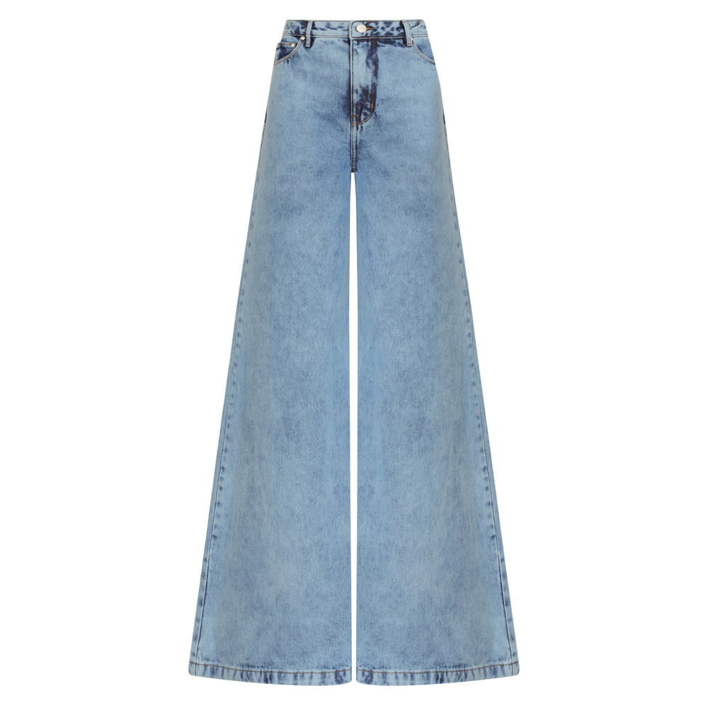 CALÇA SUPER WIDE LEG JEANS AZUL CLARO