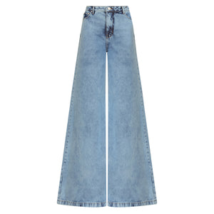 CALÇA SUPER WIDE LEG JEANS AZUL CLARO
