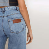 CALÇA SUPER WIDE LEG JEANS AZUL CLARO