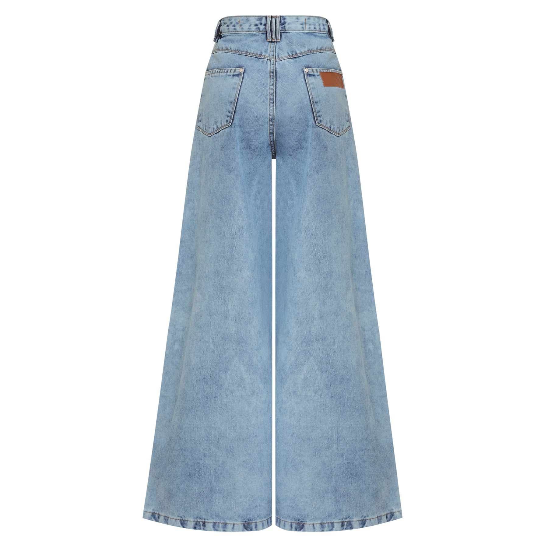 CALÇA SUPER WIDE LEG JEANS AZUL CLARO