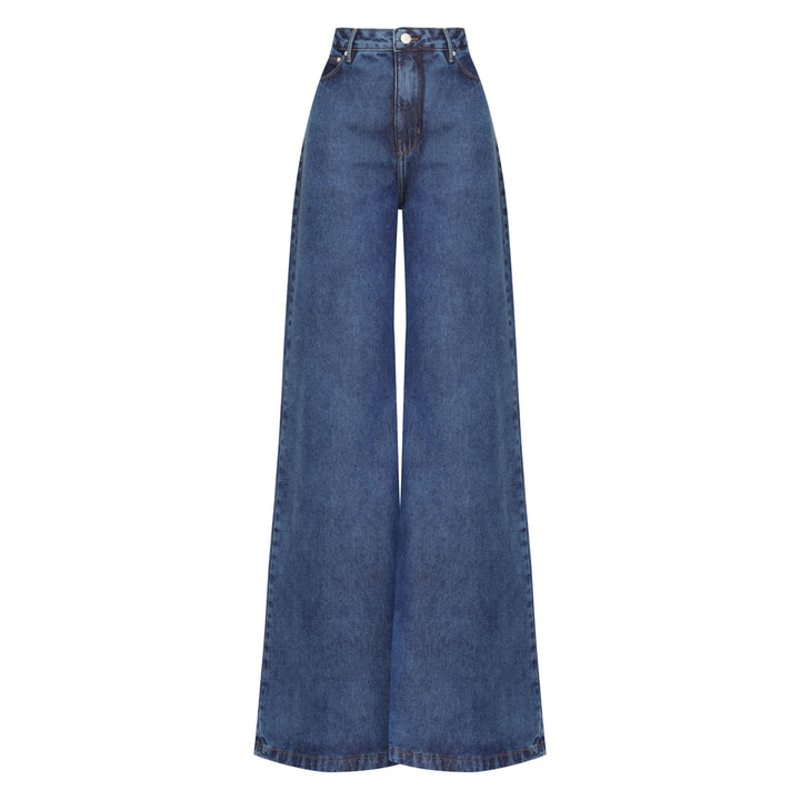 CALÇA SUPER WIDE LEG JEANS SKY INDIGO