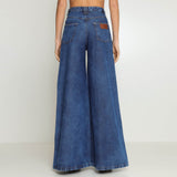 CALÇA SUPER WIDE LEG JEANS SKY INDIGO