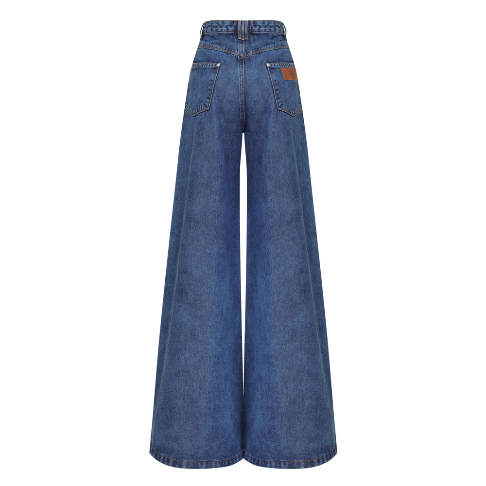 CALÇA SUPER WIDE LEG JEANS SKY INDIGO