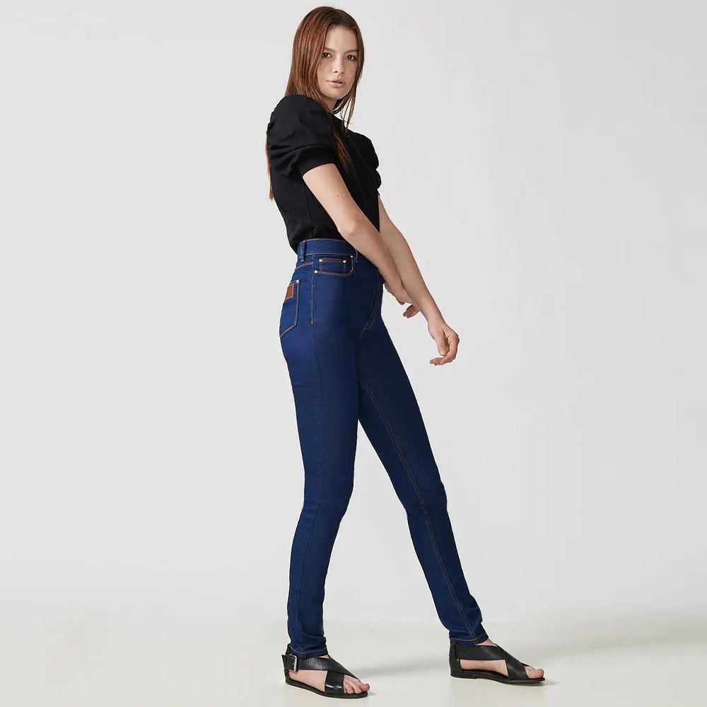CALÇA SKINNY CINTURA ALTA JEANS BRUTO BLUE