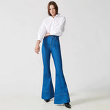 CALÇA BOCA DE SINO JEANS DELAVÊ