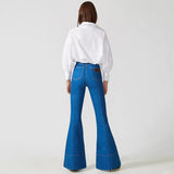 CALÇA BOCA DE SINO JEANS DELAVÊ
