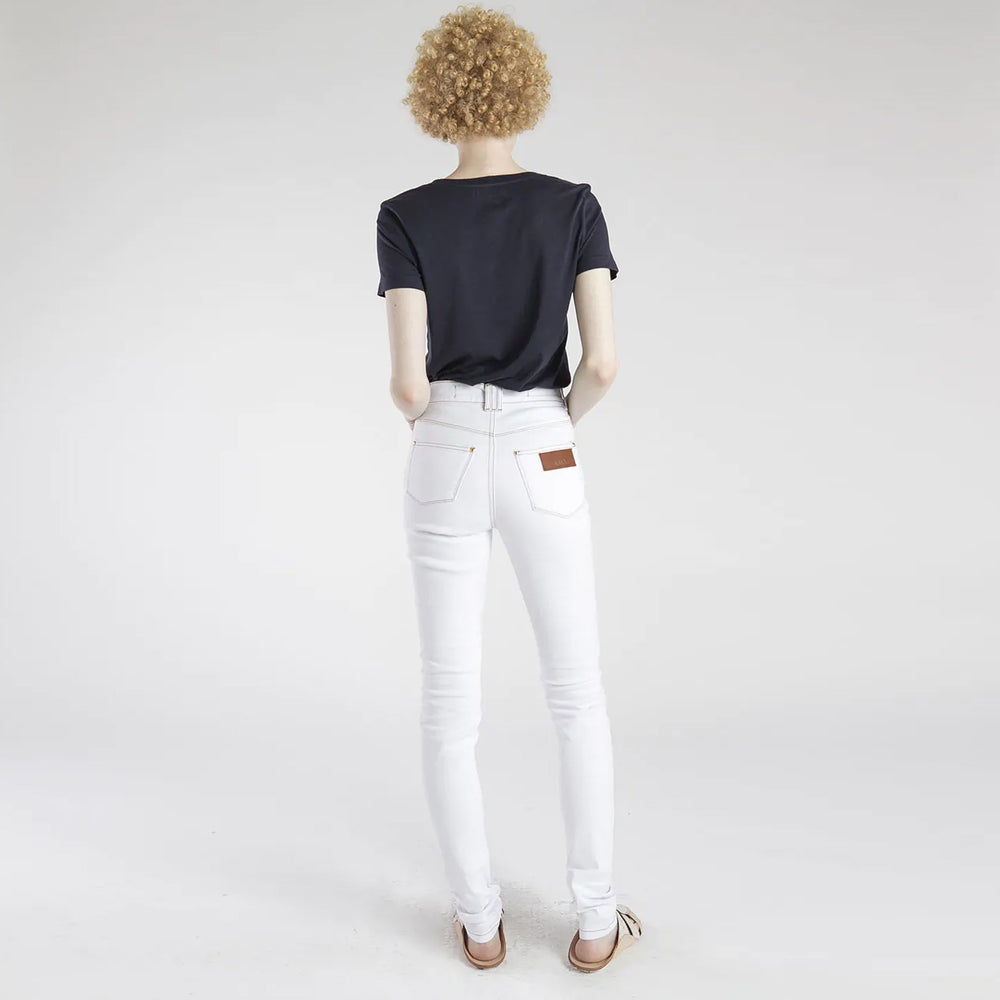 CALÇA SKINNY CINTURA ALTA SARJA BRANCA